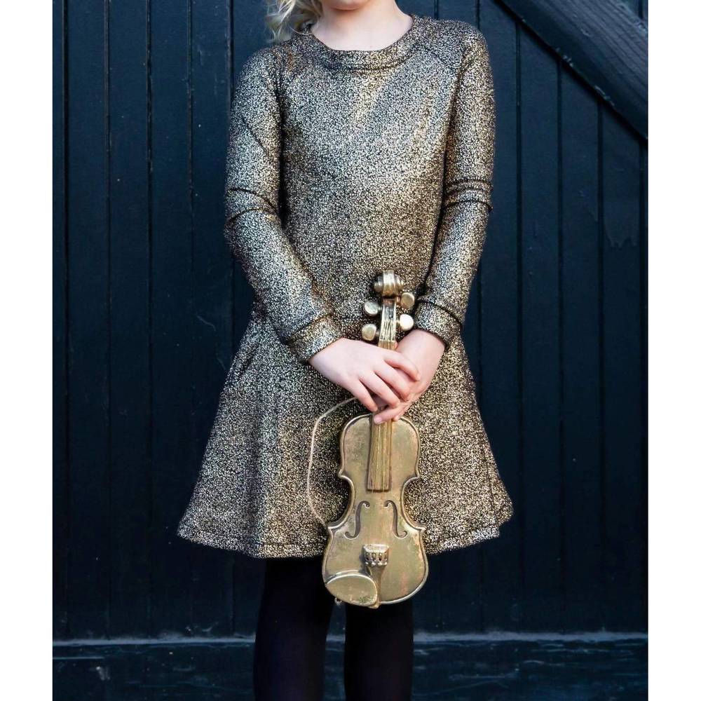 NEW EVA FRANCO girl's darling dress in gold crystal